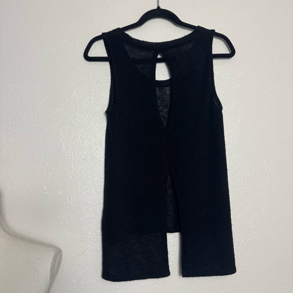 Element Black Knit Open Back Sweater Tank Top‎